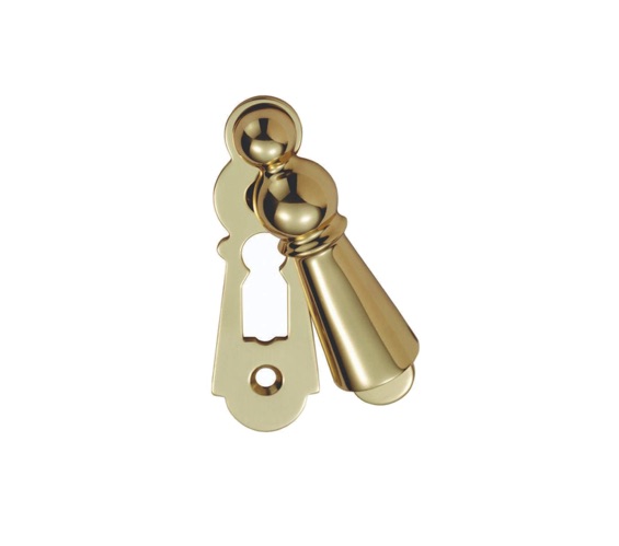 Door Handle Company Carlisle Brass Large Covered Standard Profile Escutcheon, Polished Brass - Dk4 Polished Brass - Standard Profile (Key Hole)
