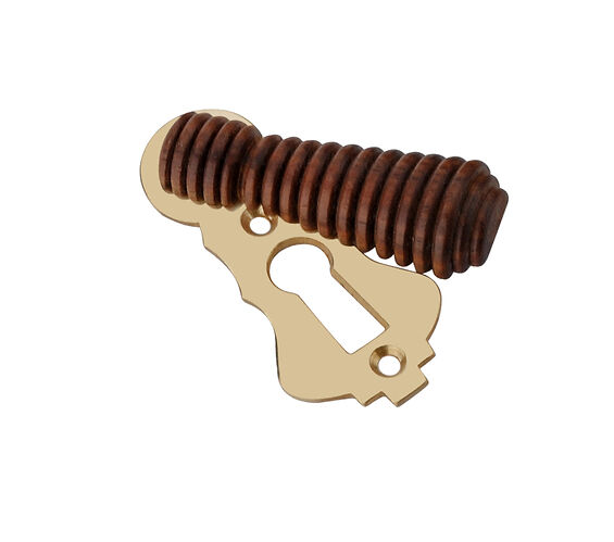 Door Handle Company Spira Brass Rosewood Beehive Escutcheon, Aged Brass - Sb3112ab Rosewood Aged Brass - Standard Profile (Key Hole)