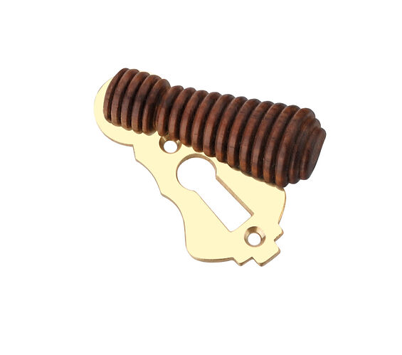 Door Handle Company Spira Brass Rosewood Beehive Escutcheon, Polished Brass - Sb3112pbul Rosewood Polished Brass - Standard Profile (Key Hole)