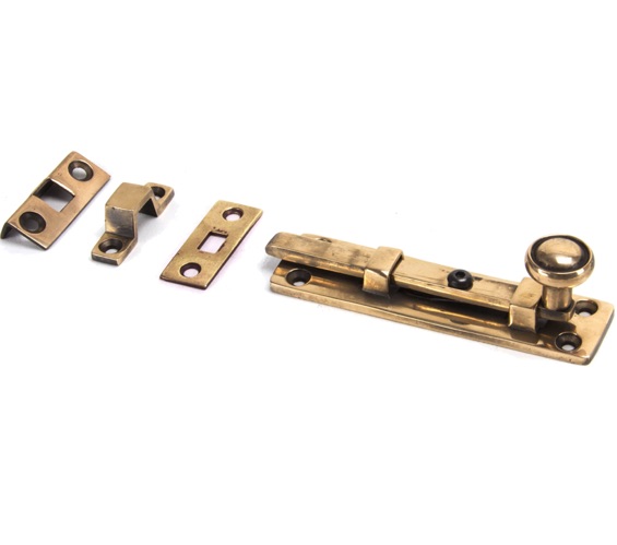 Door Handle Company Bronze From The Anvil Universal Door Bolt (4" Or 6"), Polished - 91935 Polished - 4"
