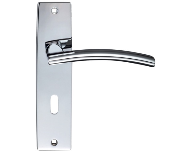 Door Handle Company Zoo Hardware Stanza Amalfi Door Handles On Backplate, Polished Chrome - Zpz081cp (Sold In Pairs) Bathroom