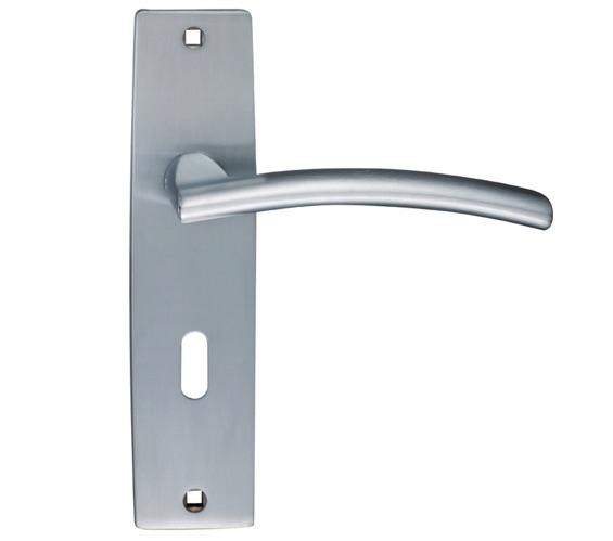 Door Handle Company Zoo Hardware Stanza Amalfi Door Handles On Backplate, Satin Chrome - Zpz081sc (Sold In Pairs) Latch
