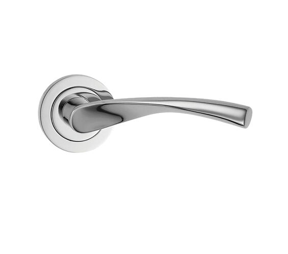 Door Handle Company Spira Brass Mercury Lever On Rose, Polished Chrome - Sb1301pc (Sold In Pairs) Polished Chrome