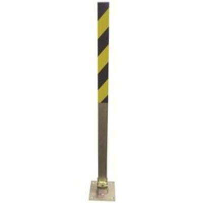 Securefast Fold Down Padlockable Parking Post  - Yellow/Black and Gold