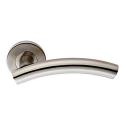 CURVED Lever On Round Rose Furniture 19mm  - Lever on rose