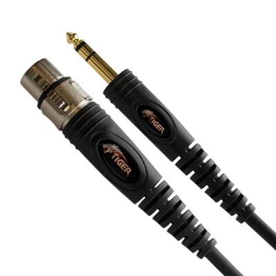 Image of Tiger 3m (10ft) XLR Female to 1/4 inch Jack Microphone Cable