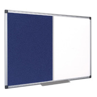 Image of Bi-Office Combi Magnetic Drywipe/Blue Felt Board 1200 x 900mm