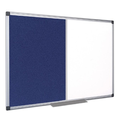 Bi-Office Combi Magnetic Drywipe/Blue Felt Board 1800 x 1200mm