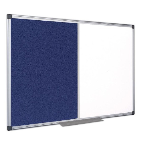 Bi-Office Combi Magnetic Drywipe/Blue Felt Board 1800 x 1200mm