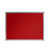 Image of Boards Direct Felt Noticeboard Aluminium Frame 600 x 450mm RED