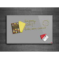 Image of Casca Magnetic Glass Wipe Board 900 x 600mm Metal Grey