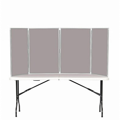 4 Panel Maxi Desk Top Display Stand Grey Frame/Grey Fabric