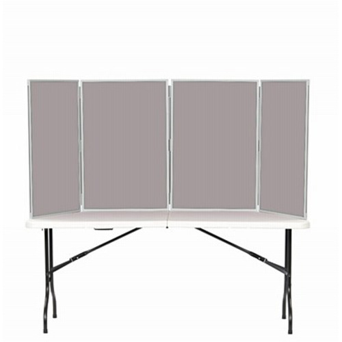 4 Panel Maxi Desk Top Display Stand Grey Frame/Grey Fabric