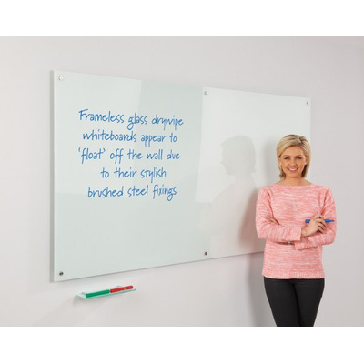 WriteOn Magnetic Glass Board White 1000 x 1500mm