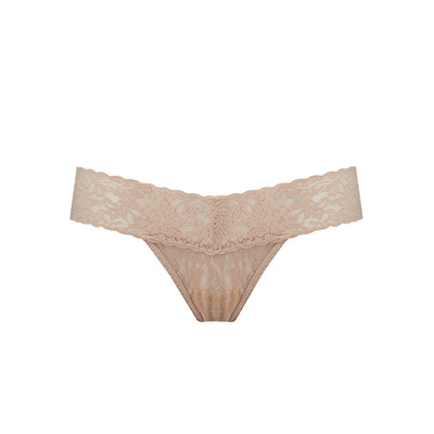 Signature Rolled Lace Thong - Chai