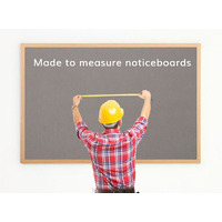 Image of Made to Measure Felt Noticeboard Up to 1500x1200mm Grey Fabric Oak Frame
