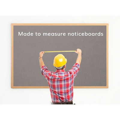 Made to Measure Felt Noticeboard Up to 1800x1200mm Grey Fabric Oak Frame