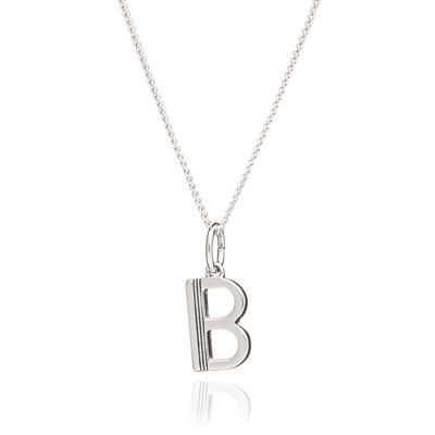This Is Me 'B' Alphabet Necklace - Silver