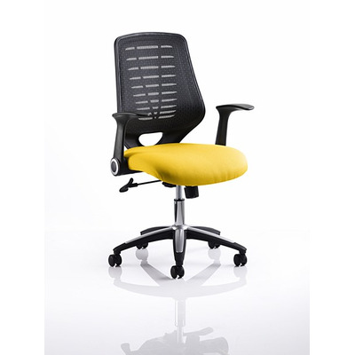 Relay Mesh Back Task Chair Senna Yelllow Seat Black Back
