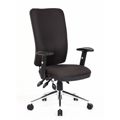 Chiro Task Operators Chair Black with Adjustable Arms High Back