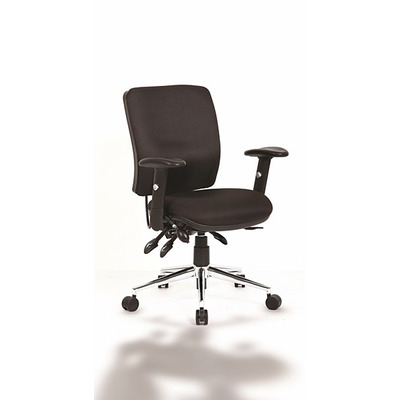 Chiro Task Operators Chair Black with Adjustable Arms Medium Back
