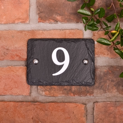 House numbers in rustic slate with 1 digit (WRSN1)