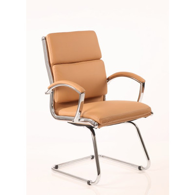 Classic Executive Leather Visitor Chair Tan