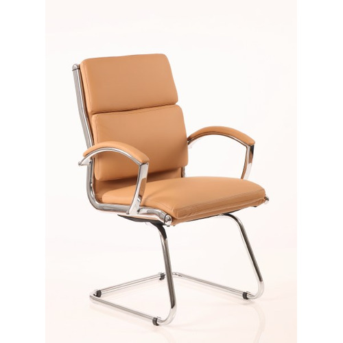 Classic Executive Leather Visitor Chair Tan