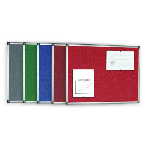 Bi-Office Felt Noticeboard Alu Frame 600 x 450mm Green
