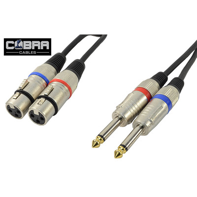 Cobra Two XLR Female To Two Mono 1/4 inch Jacks 1.5m