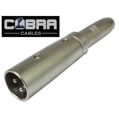 XLR Male to 1/4" 6.35mm Jack Socket Adapter - Stereo Socket TRS