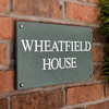 Image of Green Smooth Slate House Sign - 35.5 x 20cm