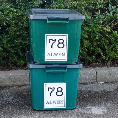Wheelie bin address sticker – personalised with your address