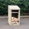 Image of Narrow Wooden Log Store, Perfect for Smaller Gardens