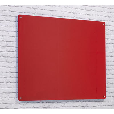 Wall Mounted Glass Board 600 x 450mm Red