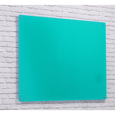 Wall Mounted Glass Board 600 x 450mm Turquoise