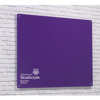 Image of Magnetic Glass Board with your Logo 1000 x 650mm Purple