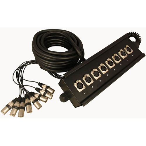 8 Input Stage Box Snake With Metal Connectors & Ident (INPUTS Only) 10m Lead