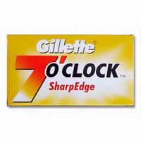 Image of Gillette 7 O'clock Sharp Edge Yellow Safety Razor Blades (x5)