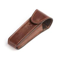 Image of Muhle Brown Leather Safety Razor Travel Pouch
