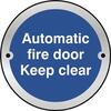 Image of ASEC Sign Automatic Fire Door Keep Clear 75mm - Polished Brass