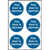 Image of ASEC This Door Is Alarmed 200mm x 300mm PVC Self Adhesive Sign - 6 Per Sheet