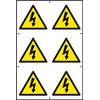 Image of ASEC Electrical Warning Symbol 200mm x 300mm PVC Self Adhesive Sign - 6 Per Sheet