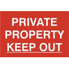 Image of ASEC Private Property Keep Out 200mm x 300mm PVC Self Adhesive Sign - 1 Per Sheet
