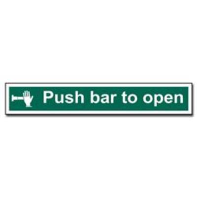 ASEC Push Bar To Open Sign 600mm x 100mm - 600mm x 100mm