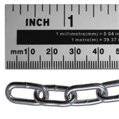 ASEC Steel Welded Chain Silver 2.5m Length - 3mm x 21mm - 2.5m