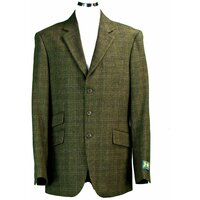 Image of Hunter Outdoor Fern Men's Wool Tweed Patch Elbow Jacket / Blazer - 42 Dark Green