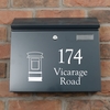 Image of Anthracite Grey Steel Letterbox - The Salute - Personalised