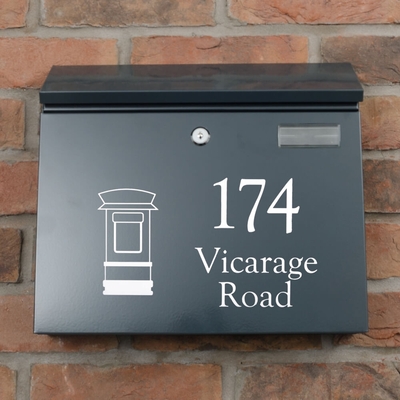 Anthracite Grey Steel Letterbox - The Salute - Personalised