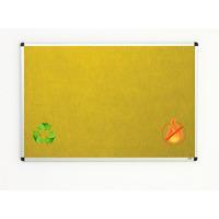 Image of Eco-Sound Aluminium Framed Blazemaster Noticeboard 1200 x 900mm Yellow